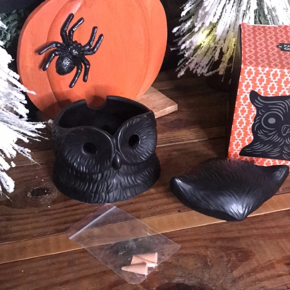 Crate&Barrel X PATCH NYC Collaboration Whimsical Black Owl Incense Burner 🦉